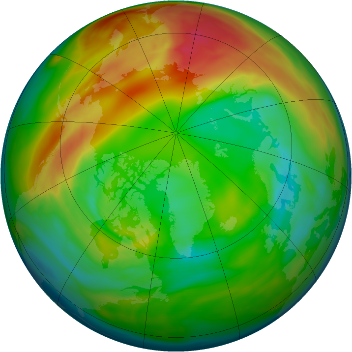 Arctic ozone map for 04 February 2005